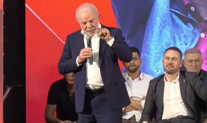 Presidente Lula durante evento do PT em São Paulo