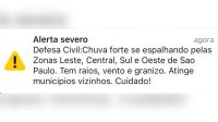 SP: Defesa Civil emite alerta severo para chuva forte nesta quinta (26)