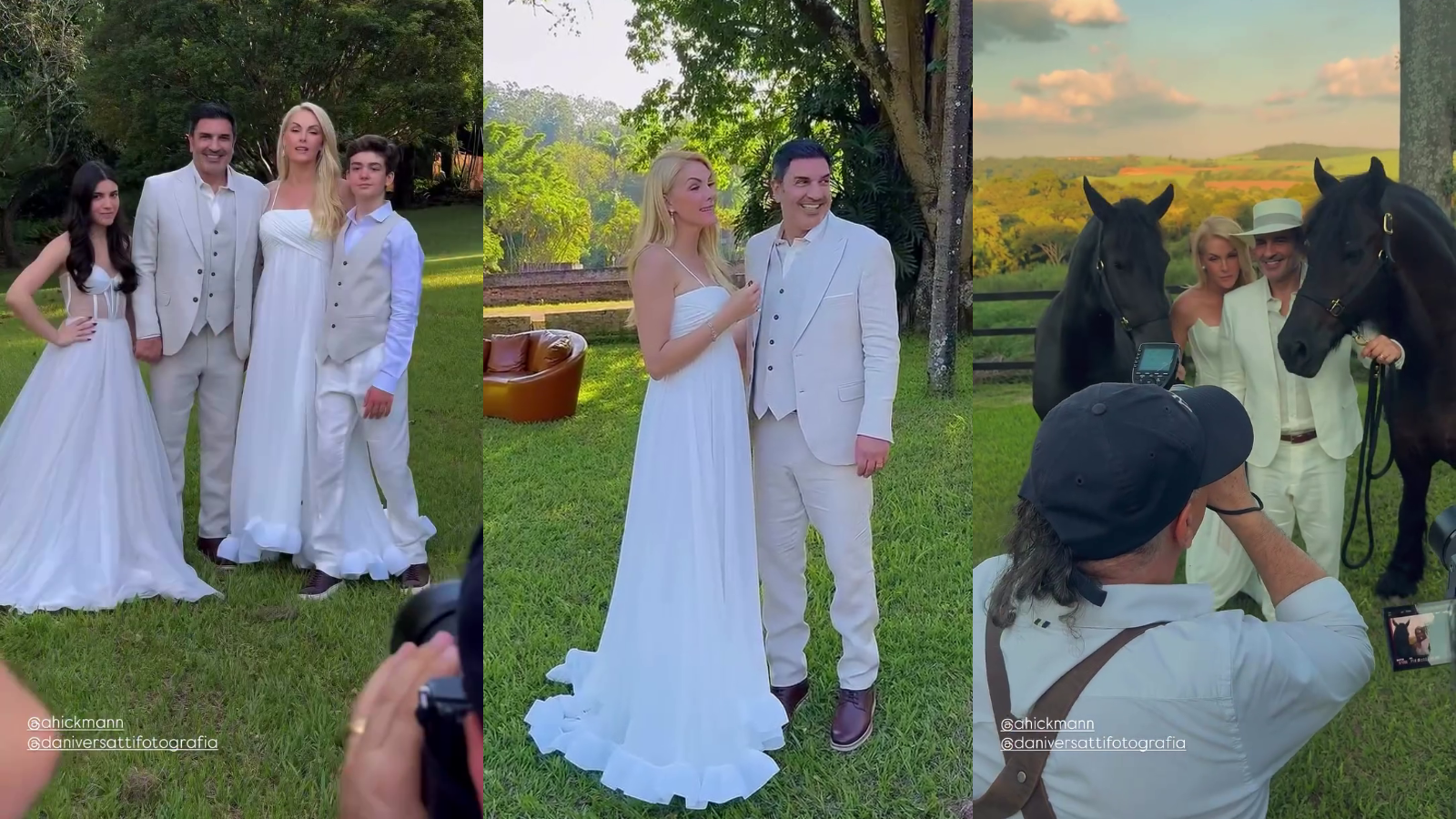 Ana Hickmann, Edu Guedes e filhos em sessão de fotos
