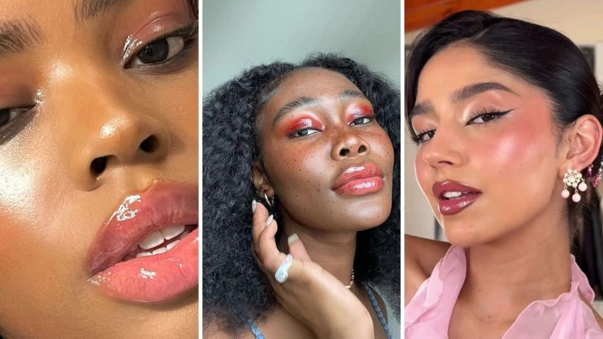 Boca glossy ou lip tint natural • Reprodução/Pinterest