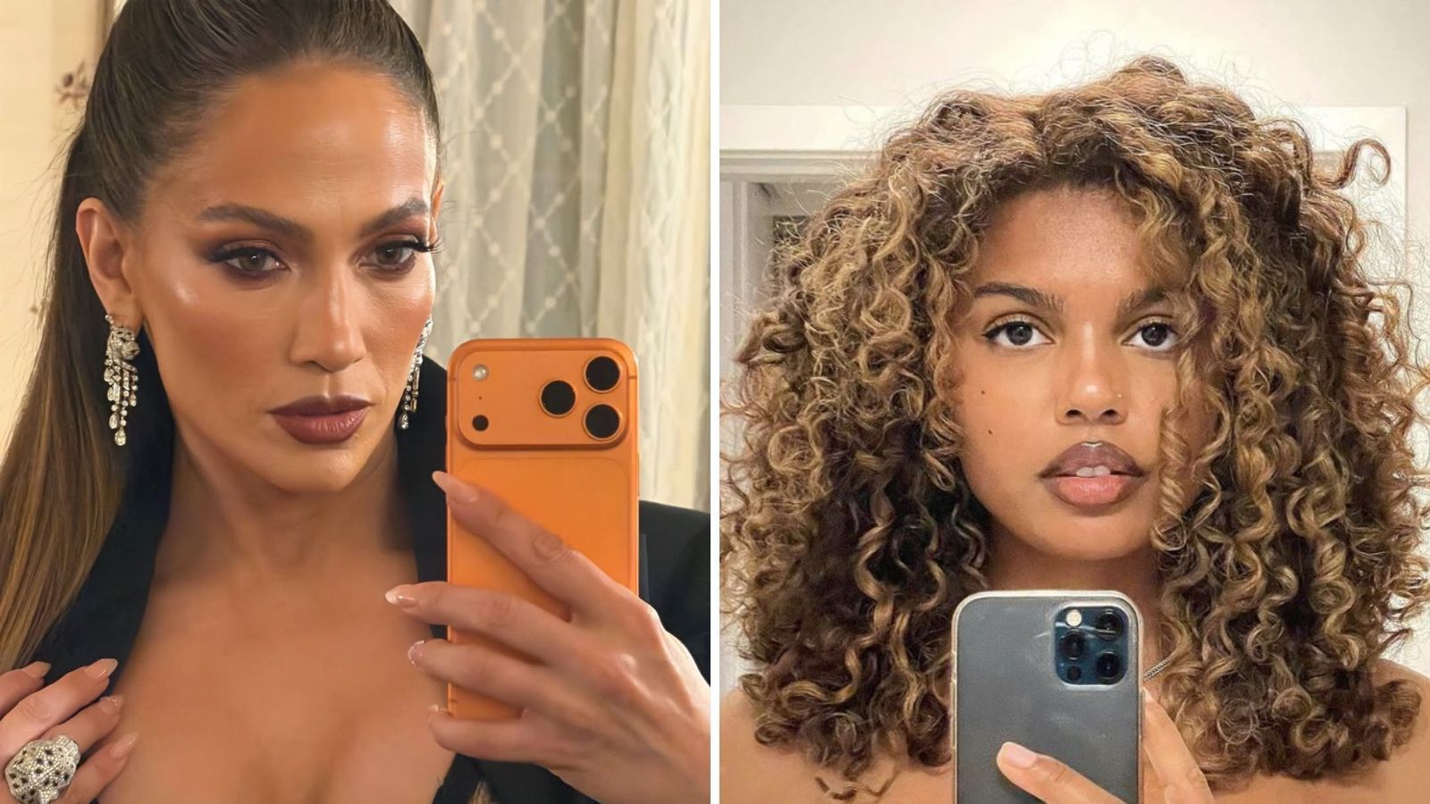 Veja tendências de coloração e corte para o outono 2026 • Instagram/Jlo/Reprodução/Pinterest