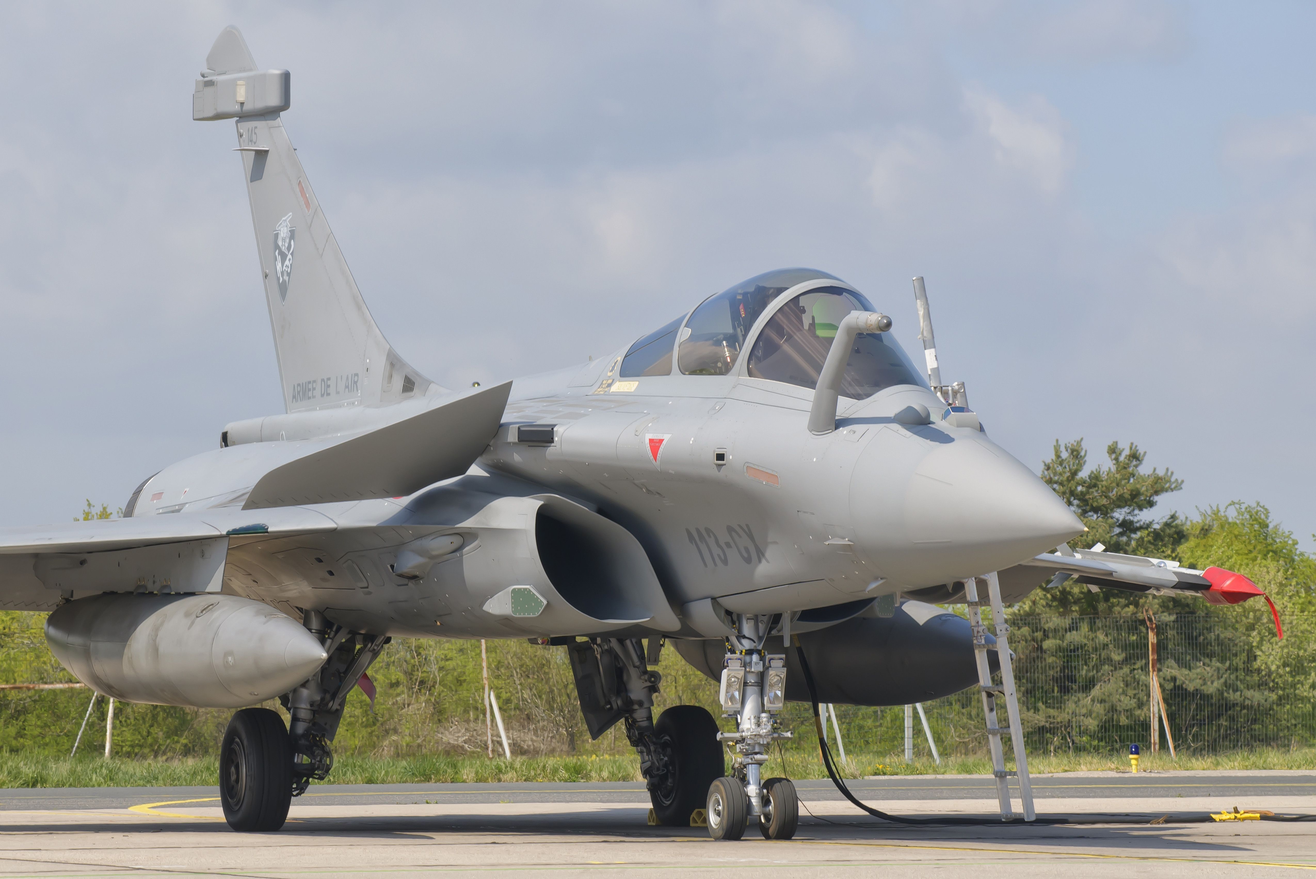 A French Air Force Rafale jet during Exercise Green Shield 2014 at Nancy Air Base, France.