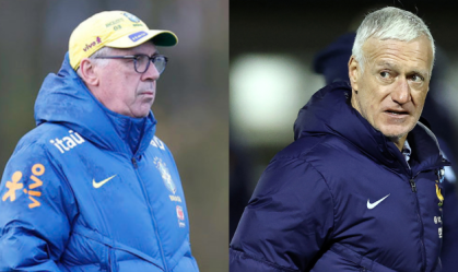 Carlo Ancelotti, técnico do Brasil, Didier Deschamps, técnico da França