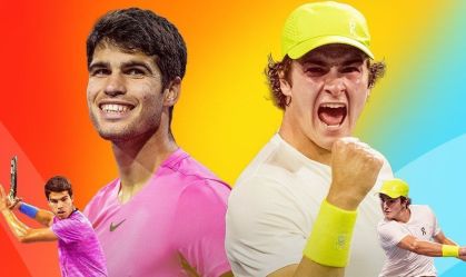Arte do Miami Open para o confronto entre Carlos Alcaraz e João Fonseca