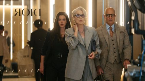 Anne Hathaway, Meryl Streep e Stanley Tucci em "O Diabo Veste Prada 2"