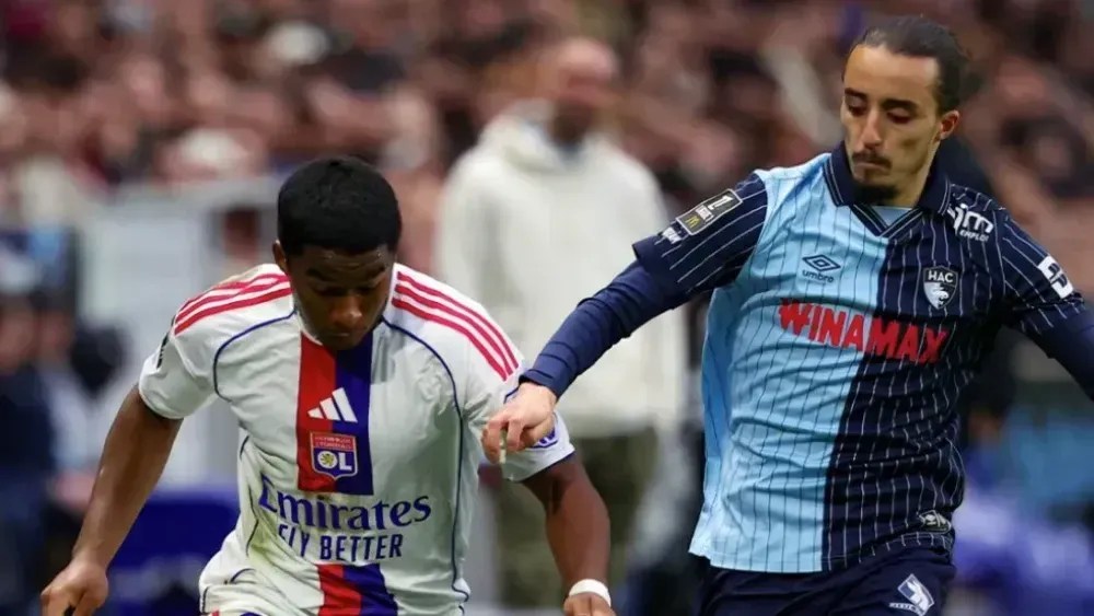 Endrick em ação durante Le Havre 0 x 0 Lyon, pela Ligue 1 2025/26.