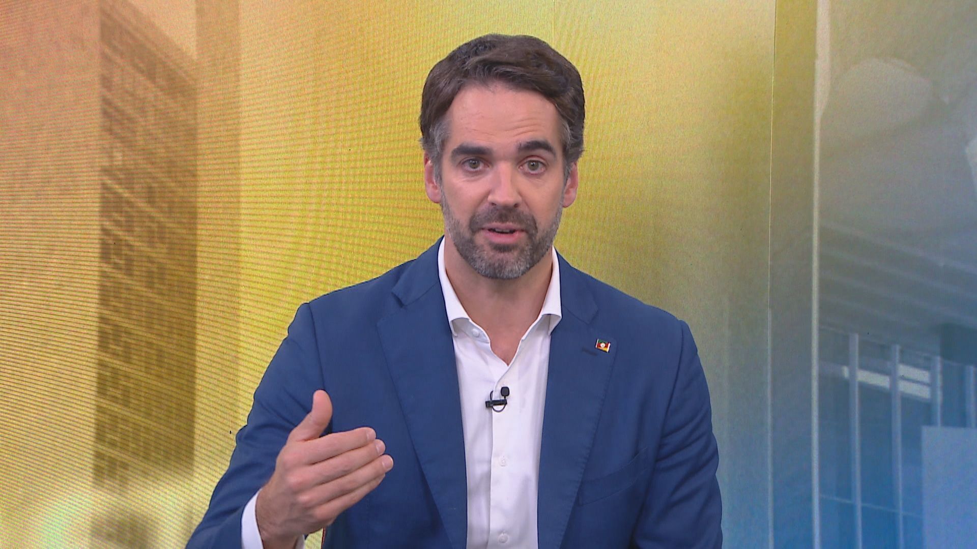 Eduardo Leite em entrevista à CNN