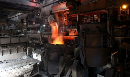 Fábrica de aço da ThyssenKrupp em Duisburg, Alemanha, em 05/11/2025