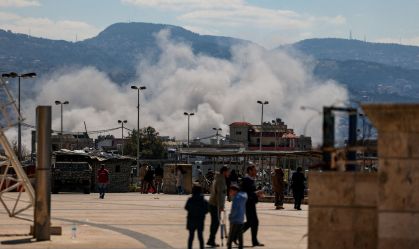 Fumaça após ataque israelense em Beirute