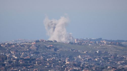 Fumaça no Líbano vista de Israel