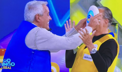 Galvão Bueno leva torta na cara e web vai ao delírio: "Momento histórico"