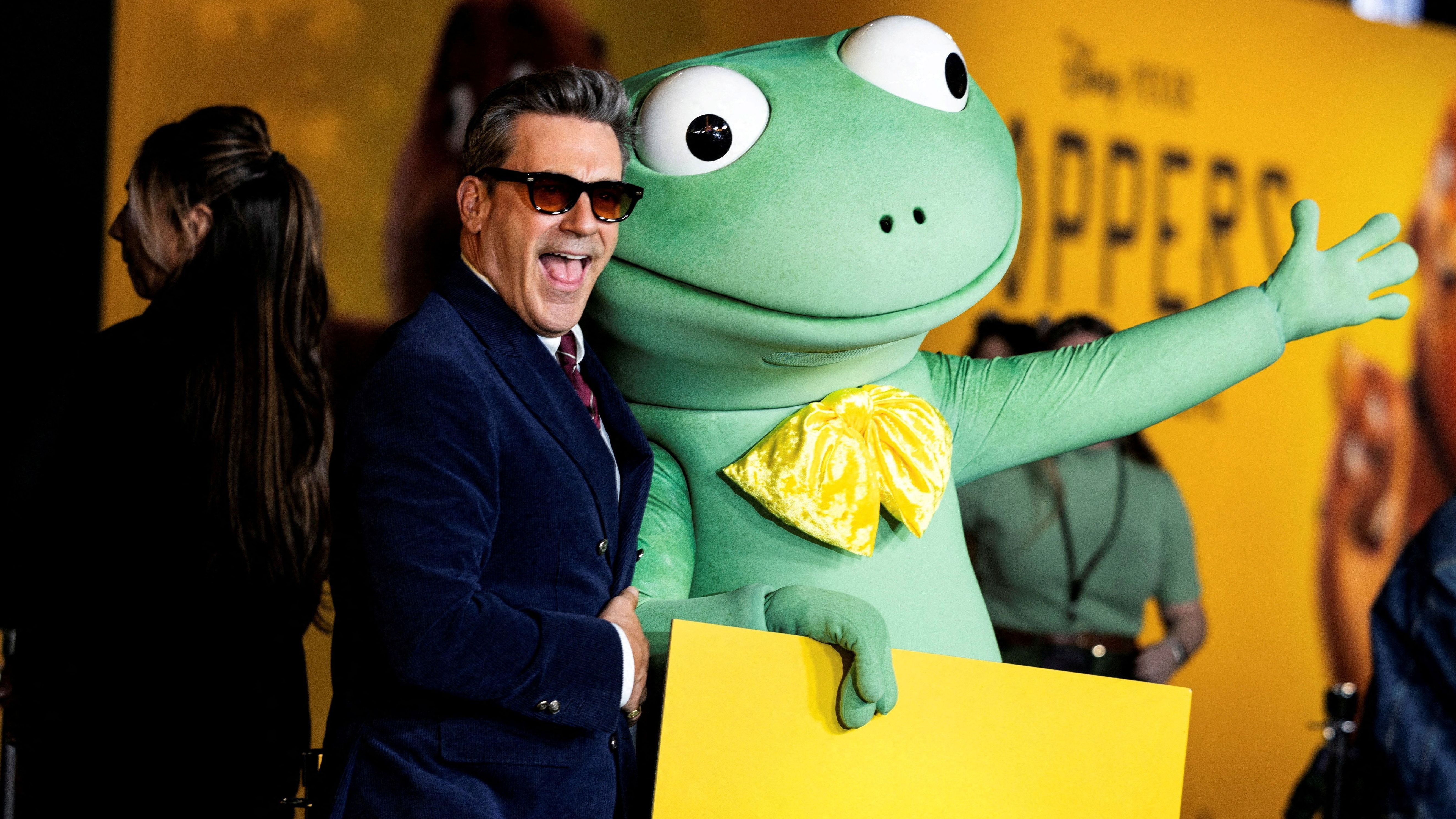 Jon Hamm em evento do filme "Hoppers" em Los Angeles, em fevereiro de 2026
