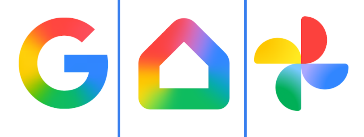 Ícones atualizados dos aplicativos do Google, Home e Fotos no sistema Android • Reprodução/Google Play Store