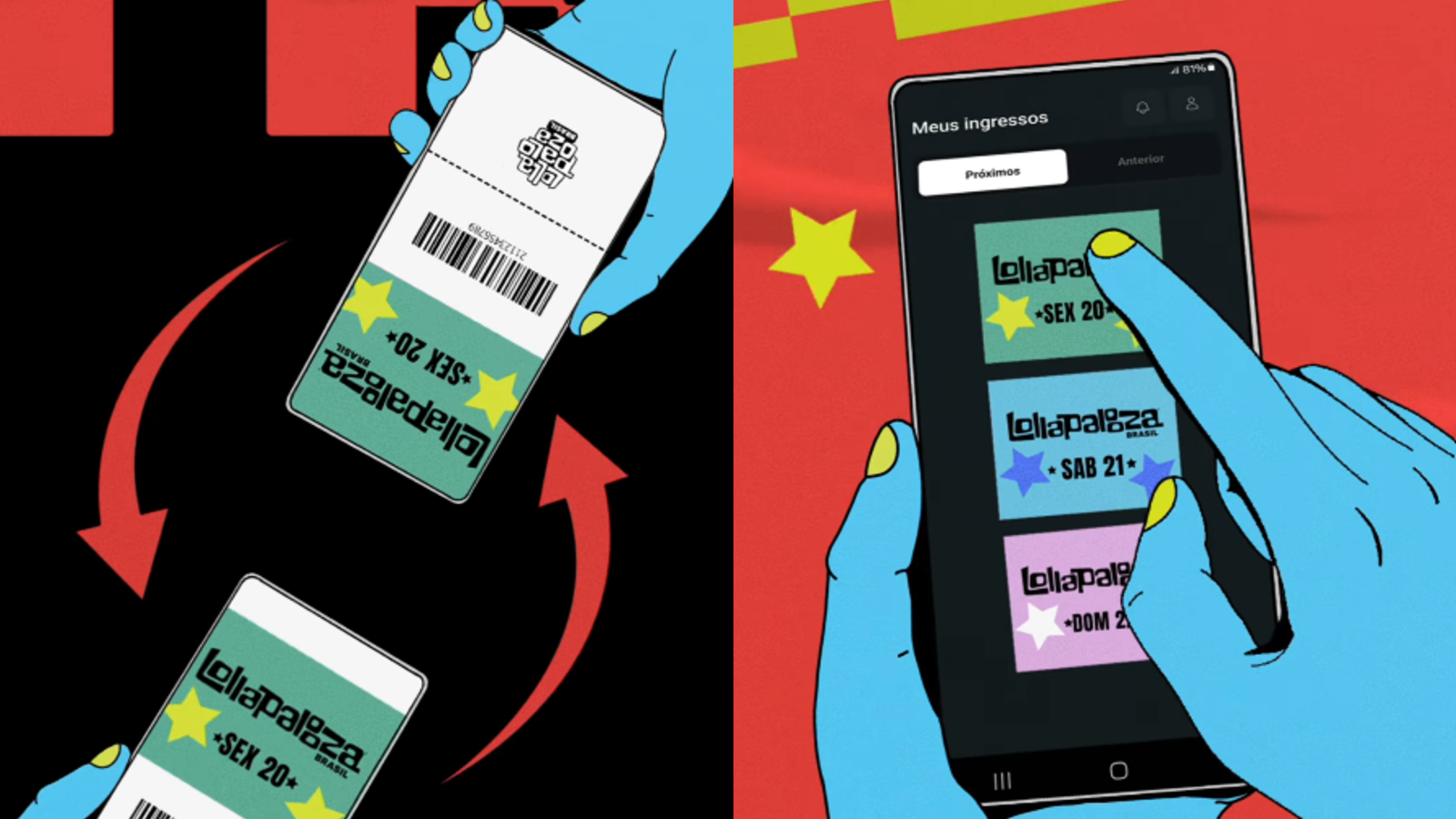 Como fazer a transferência de ingressos do Lollapalooza 2026