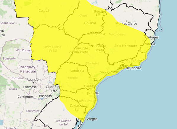 inmet alerta amarelo sul e sudeste março 2026