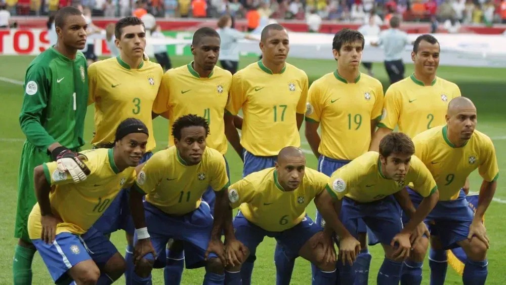 Jogadores da Seleção Brasileira na Copa do Mundo de 2006.