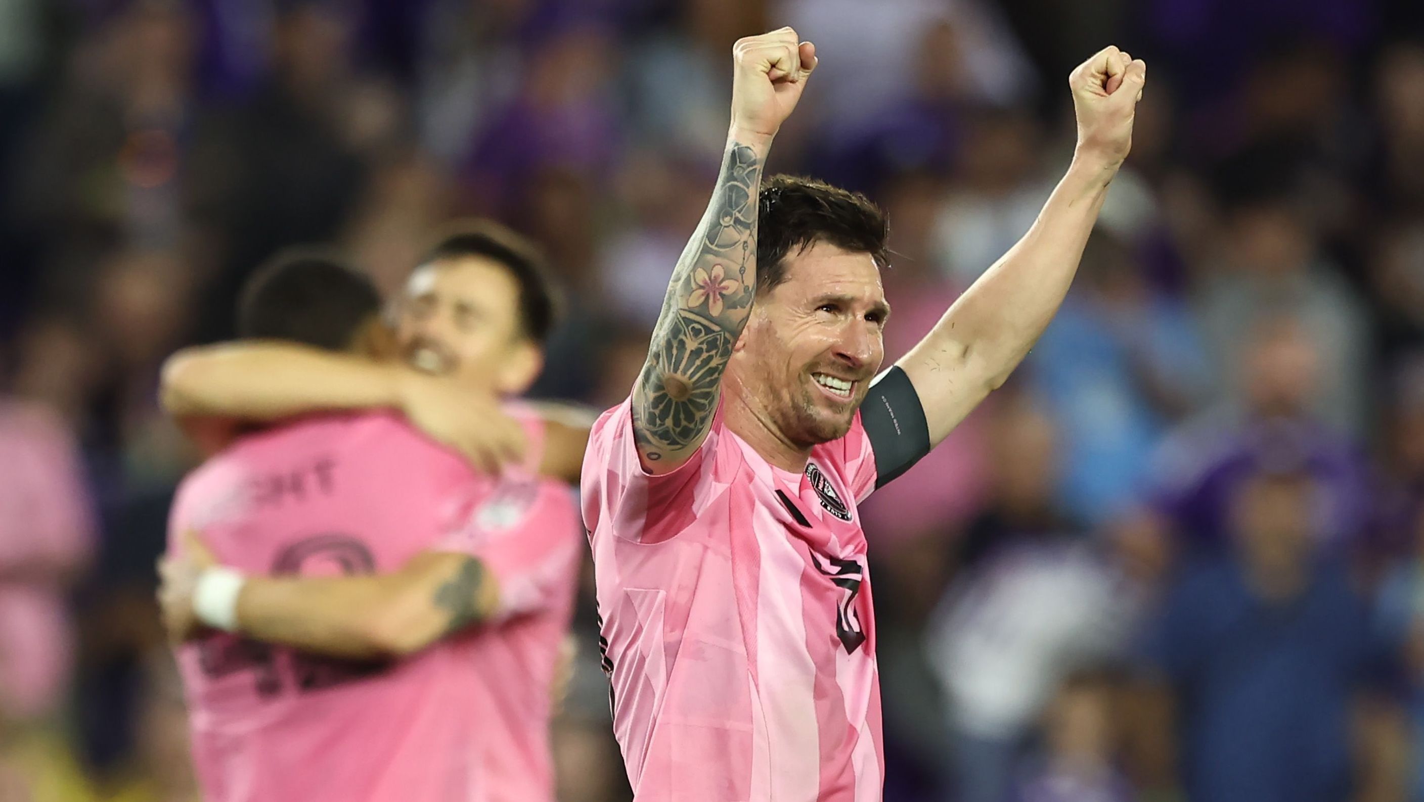 Lionel Messi comemora gol contra o Orlando City