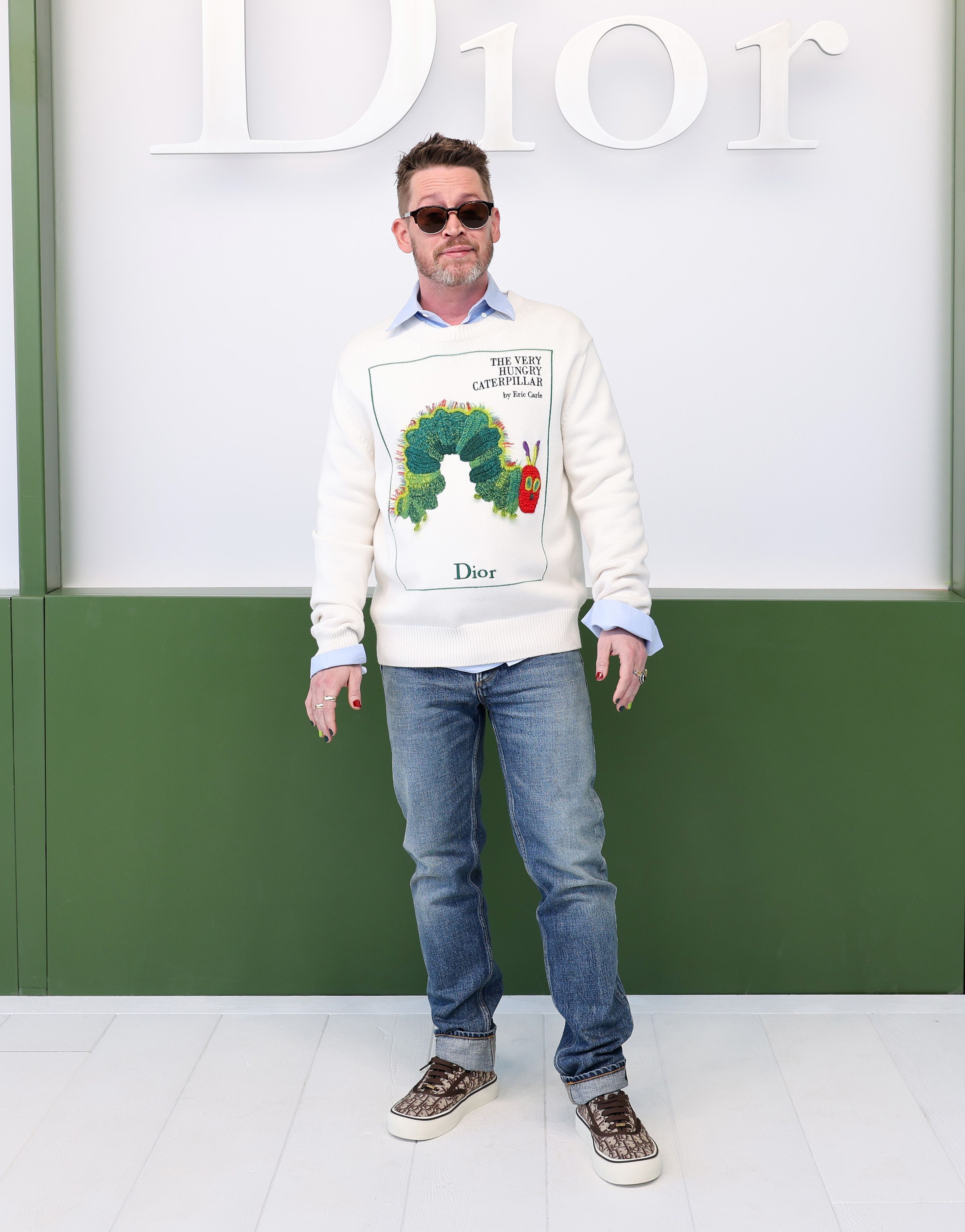 Macaulay Culkin no desfile da Dior, em Paris • Getty Images for Christian Dior