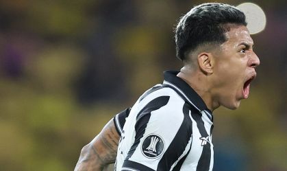 Matheus Martins comemora o gol do Botafogo