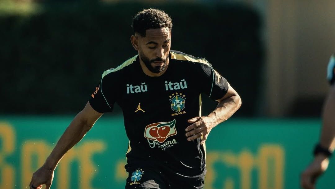 Matheus Cunha durante treino da Seleção Brasileira nos EUA