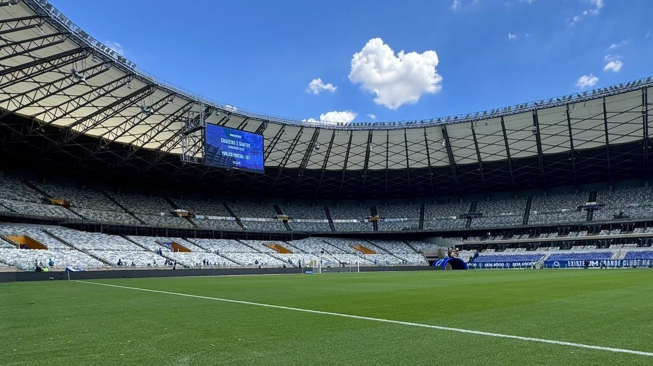 Mineirão antes de Cruzeiro x Santos pelo Brasileirão
