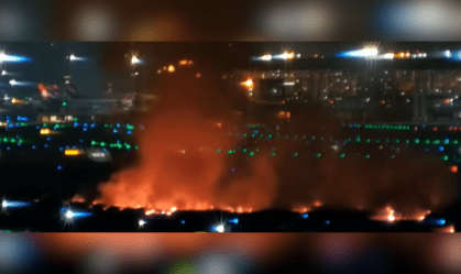 Um avião da Delta Air Lines apresentou falha na turbina durante a decolagem no Aeroporto Internacional de São Paulo/Guarulhos, na noite de domingo (29)