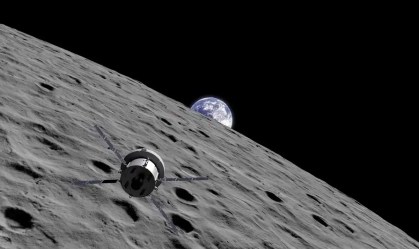 ilustração-da--artemis-2-na-órbita-lunar