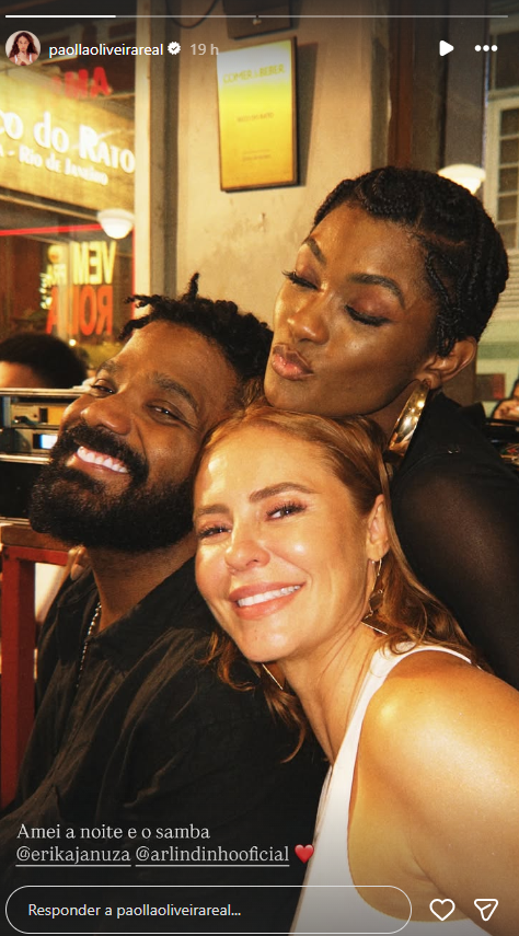 Paolla Oliveira compartilha foto com Erika Januza e Arlindinho • Instagram/Paolla Oliveira