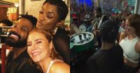 Paolla Oliveira e Erika Januza curtem roda de samba de Arlindinho