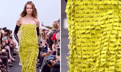 Em Paris, grife desfila looks com bilhetes de trem