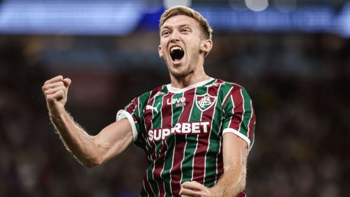 Castillo comemora gol do Fluminense contra o Atlético-MG, no Maracanã