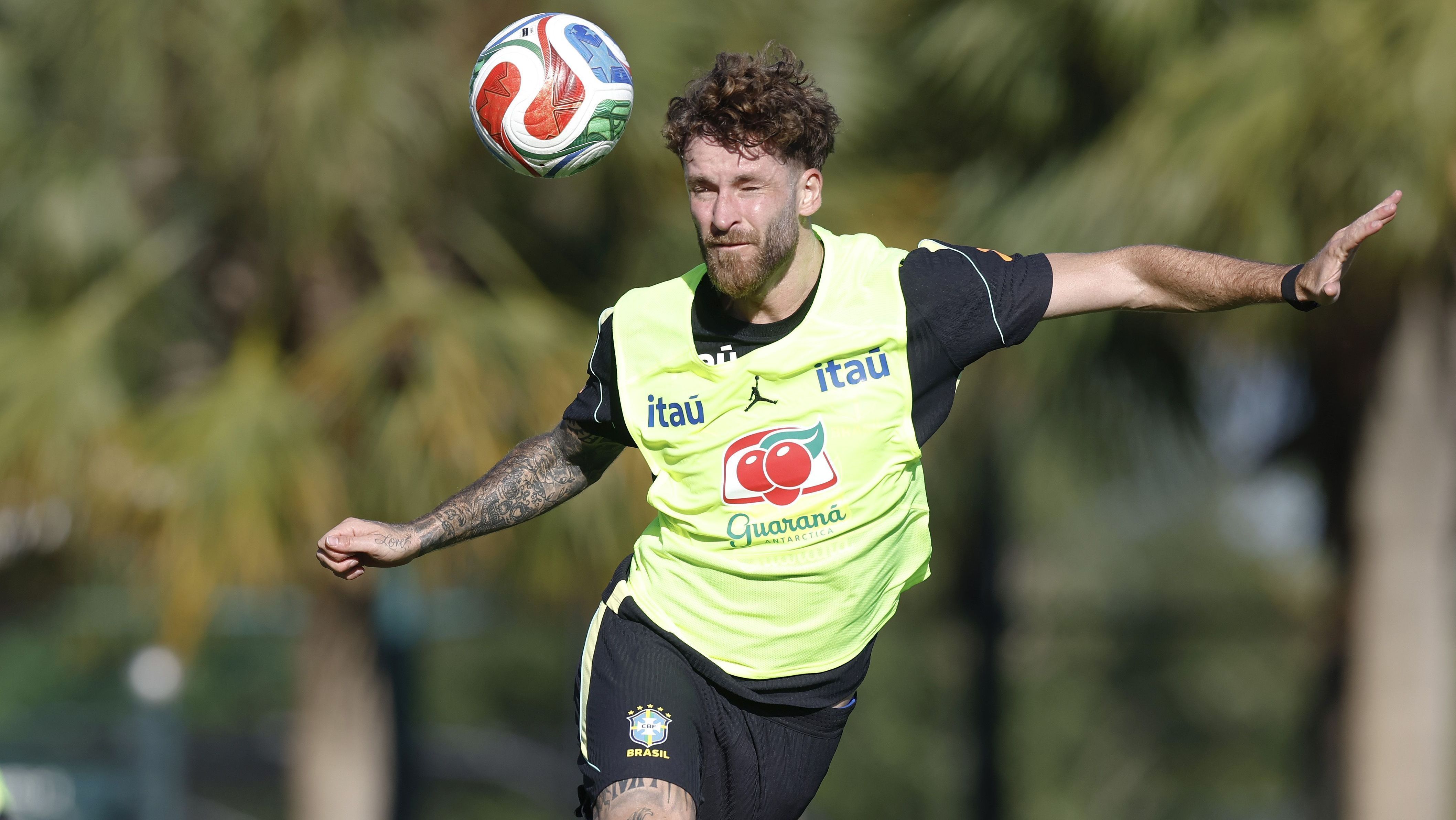 Léo Pereira durante primeiro treino da Seleção Brasileira em Orlando
