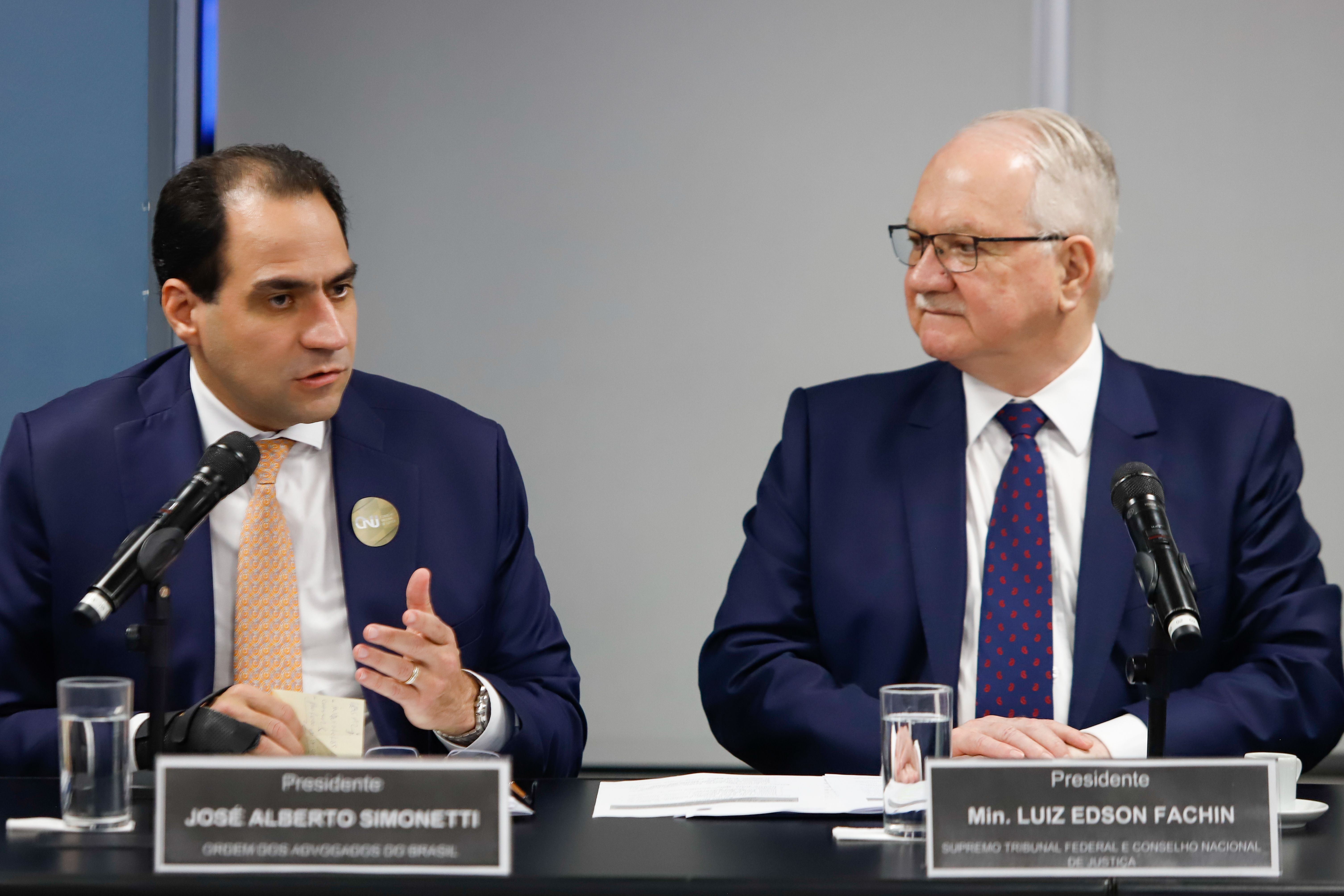 Presidente da OAB, Beto Simonetti e o presidente do STF, ministro Edson Fachin