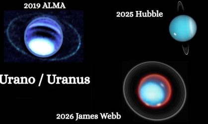 A “evolução” de Urano ao longo dos anos em imagens de satélite