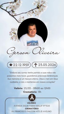 Flyer publicado por Marta Mendonça sobre a despedida ao ator Gerson Brenner • Instagram | Marta Mendonça