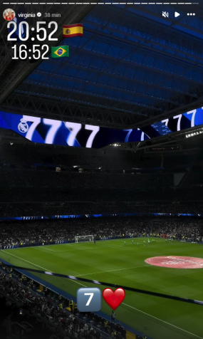 Virginia no Santiago Bernabéu, estádio do Real Madrid • Instagram/Virginia Fonseca