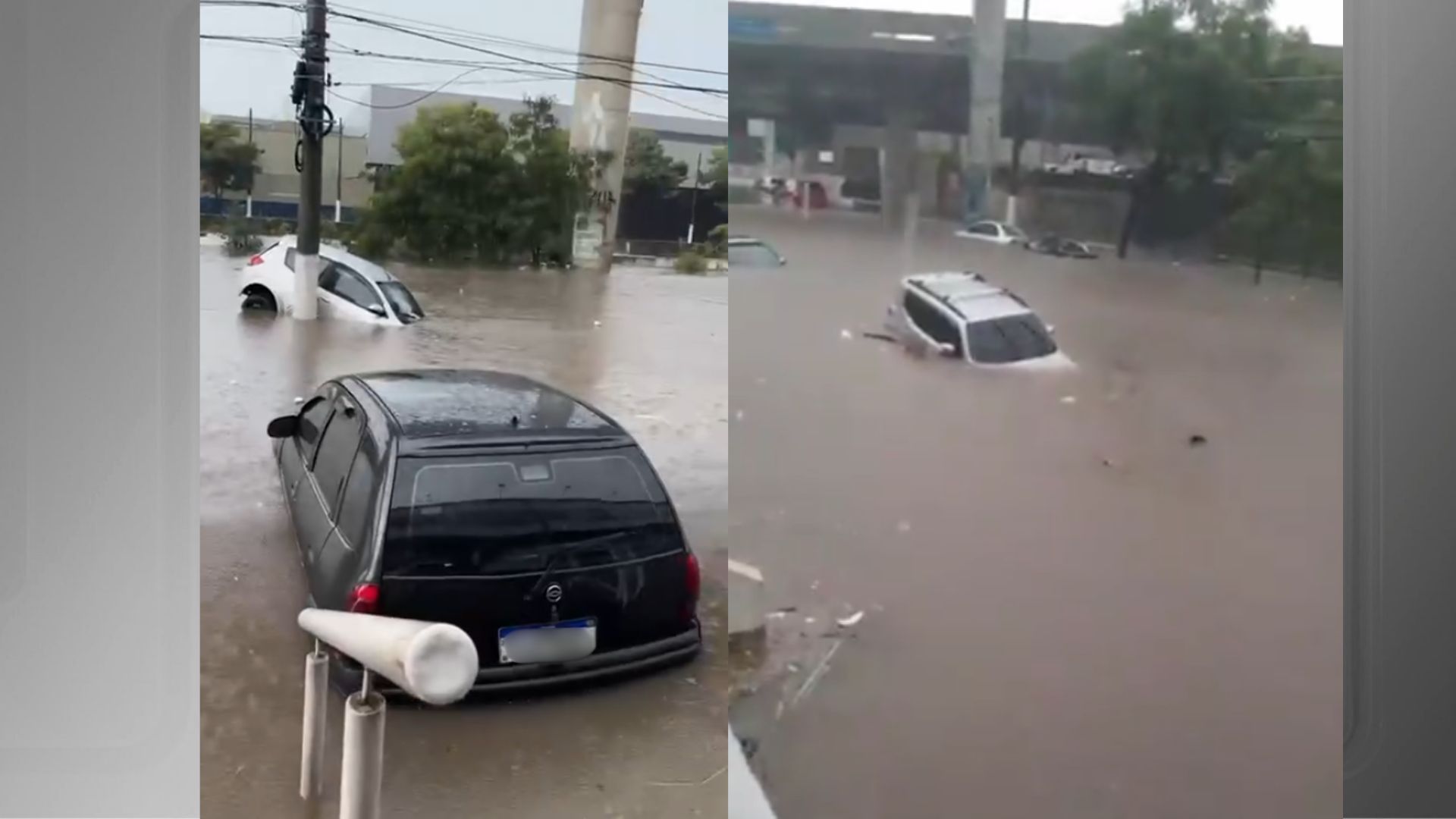 Imagem de destaque do post: SP: temporal causa transbordamento de córregos e carros ficam submersos