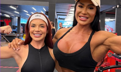 Gkay e Gracyanne Barbosa treinando juntas na academia