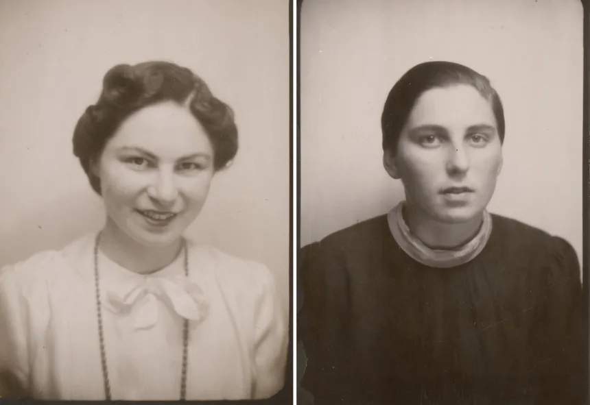 Alice e Susanne Fall, candidata à escola de arte • Arquivo Municipal de Jerusalém/Biblioteca Younes e Soraya Nazarian e Arquivo Digital em Bezalel/Yad Vashem
