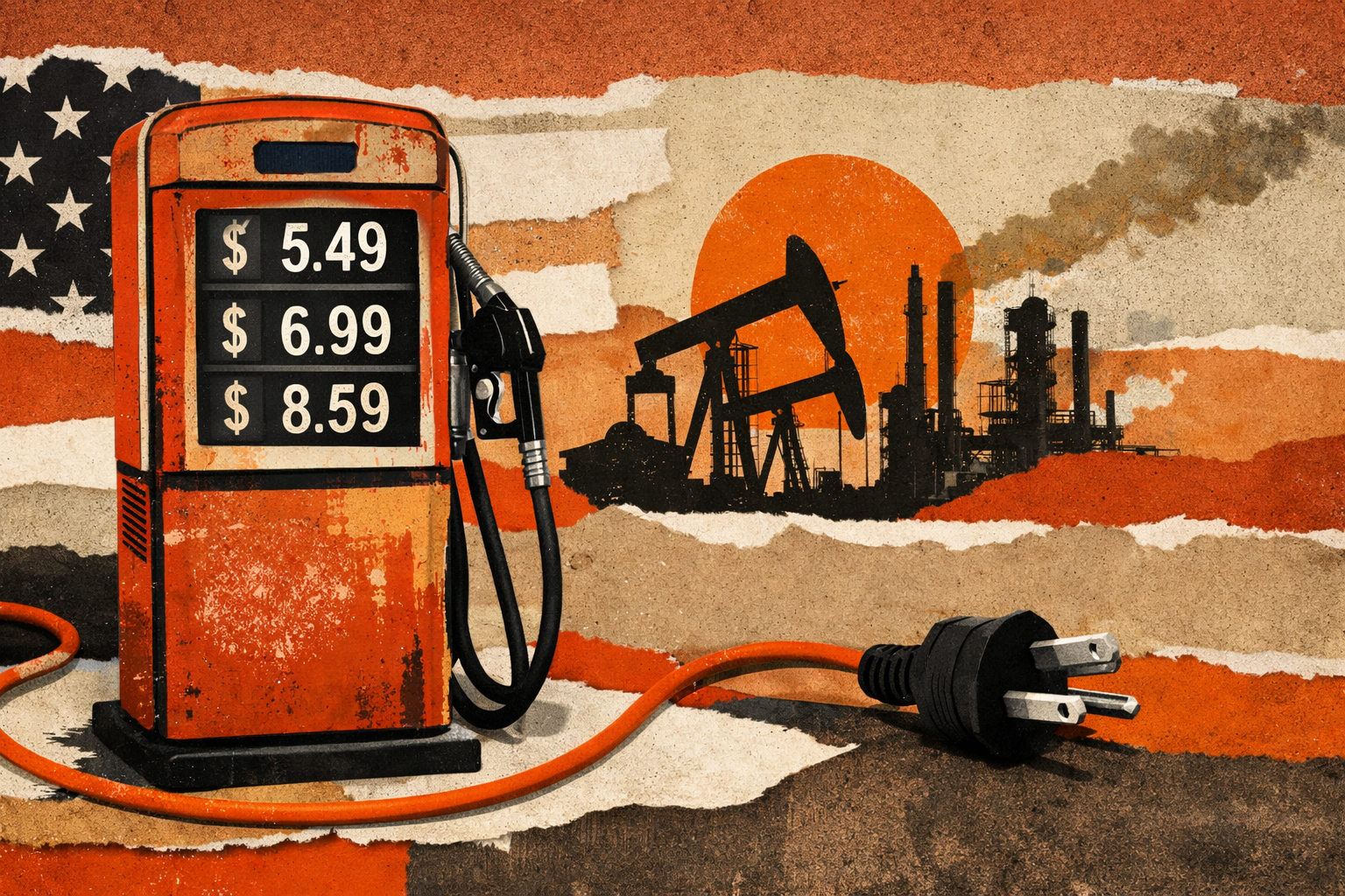Bomba de gasolina e indústria vintage IA