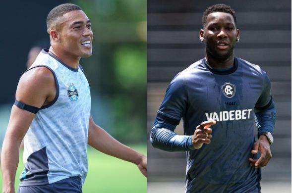 Carlos Vinícius, do Grêmio, e Patrick de Paula, do Remo