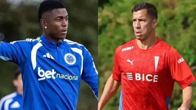 Jogadores do Cruzeiro e Universidad Católica