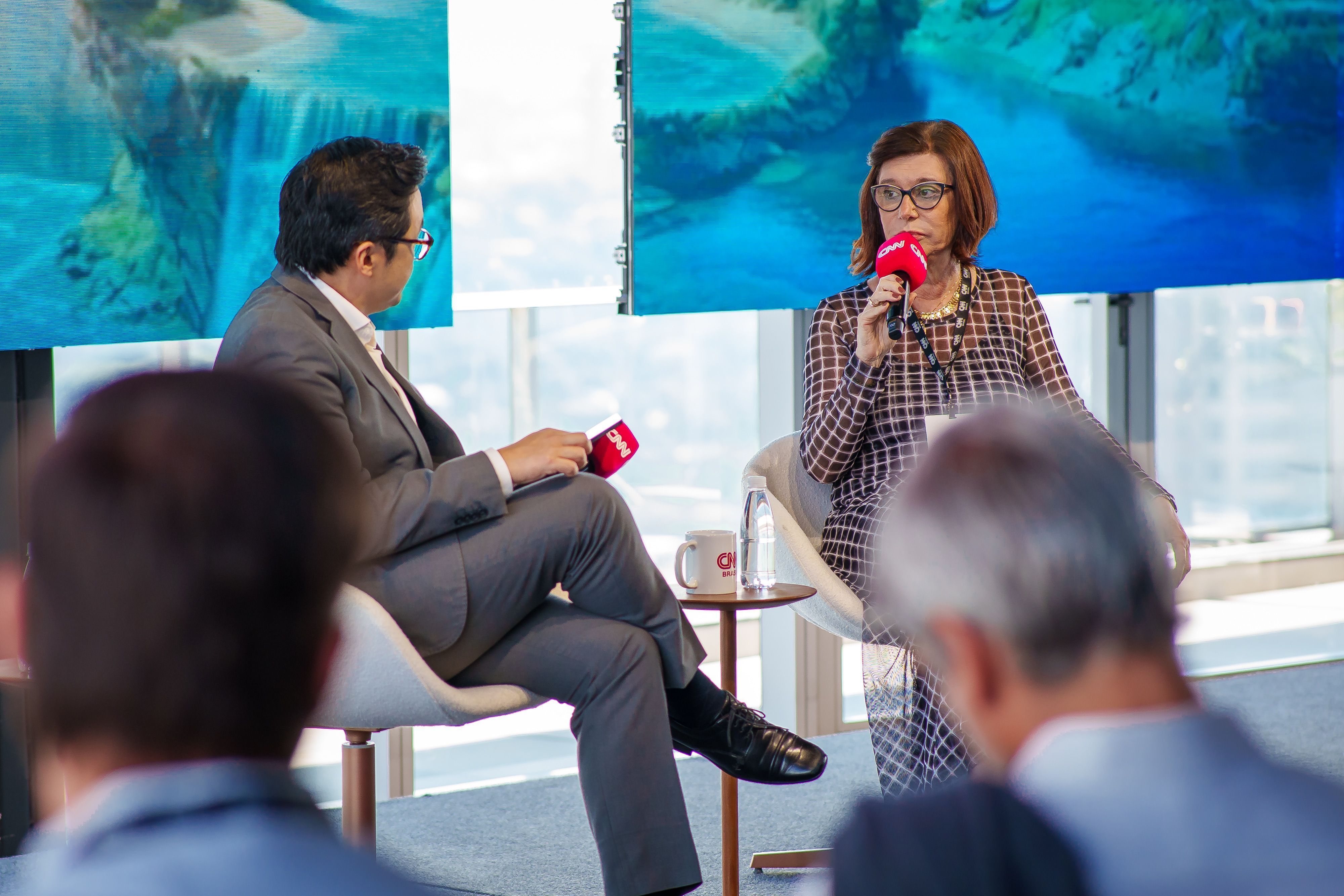 Magda Chambriard, presidente da Petrobras, durante o CNN Talks
