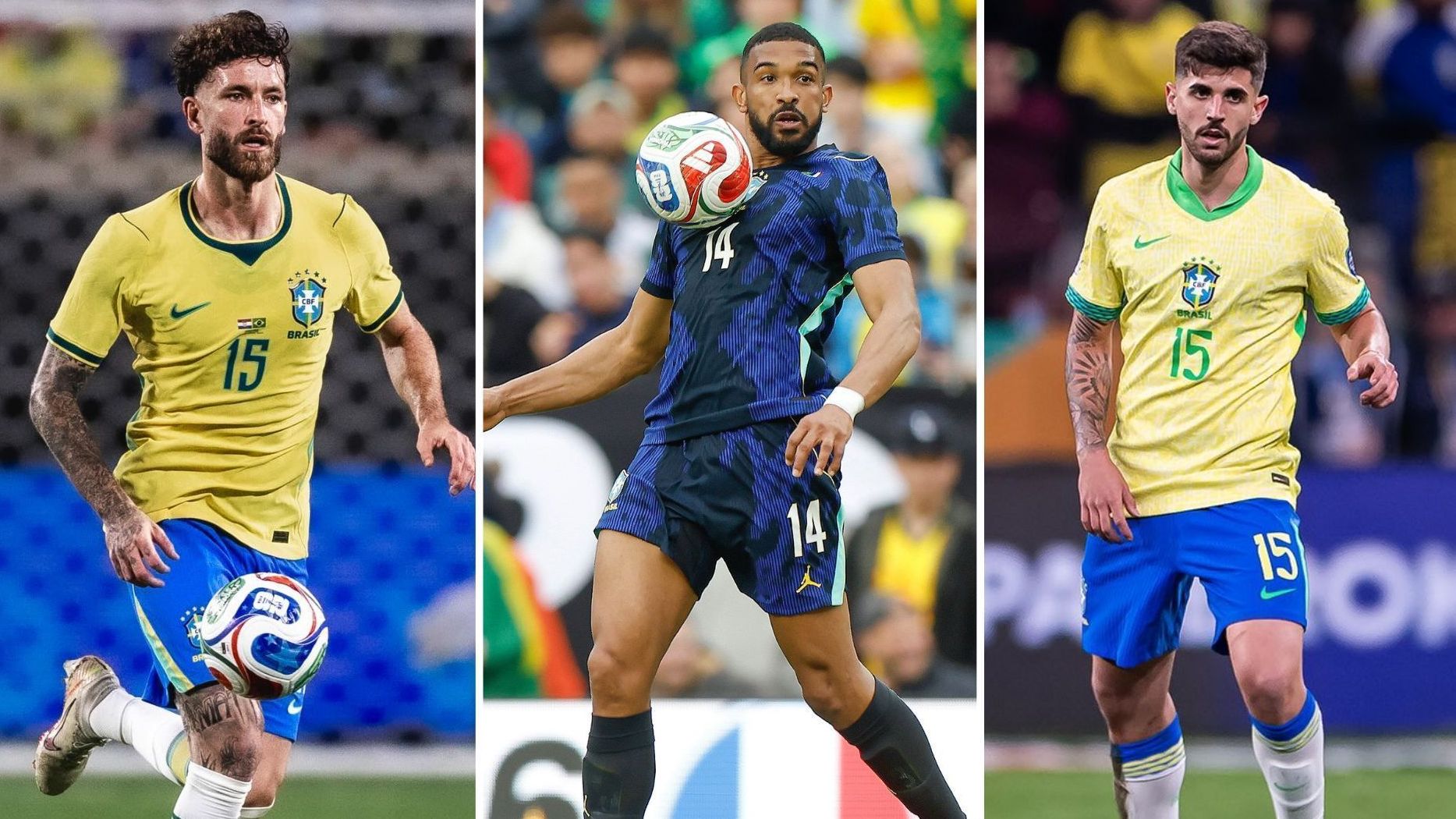 Léo Pereira, Bremer e Beraldo pela Seleção Brasileira