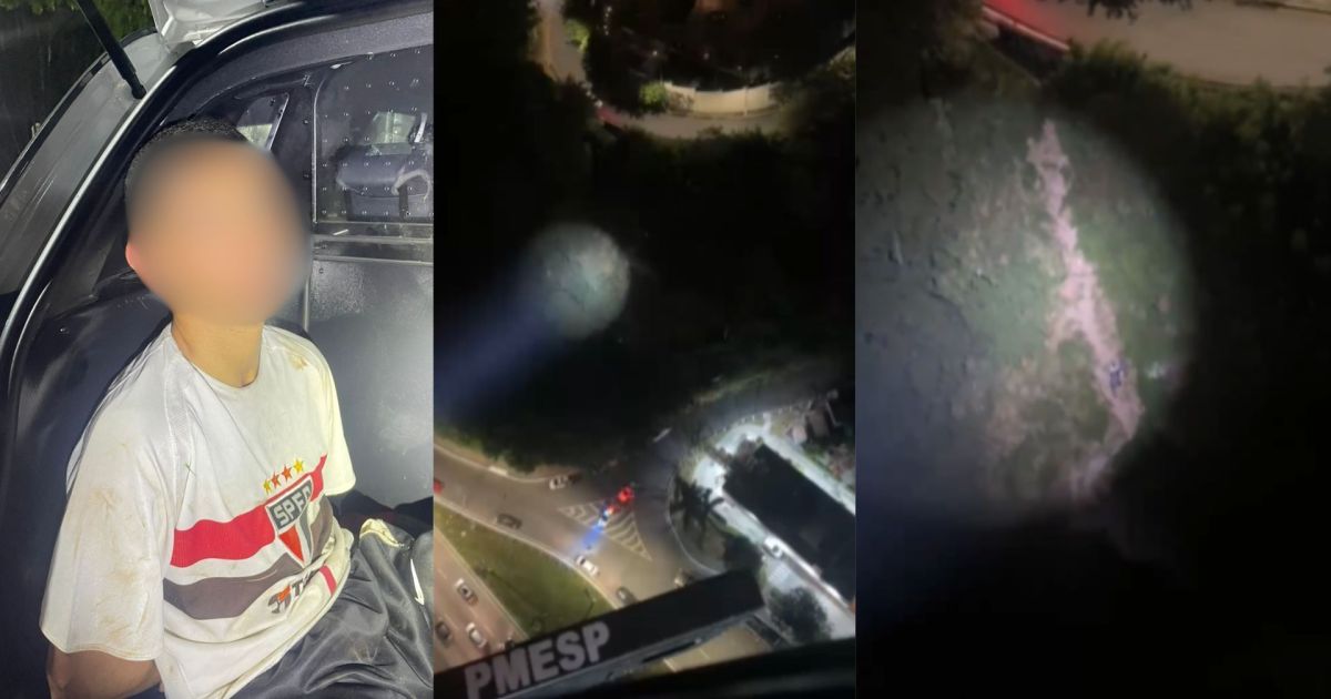 Gangue ‘quebra-vidro’: helicóptero da PM ajuda a prender suspeito; veja