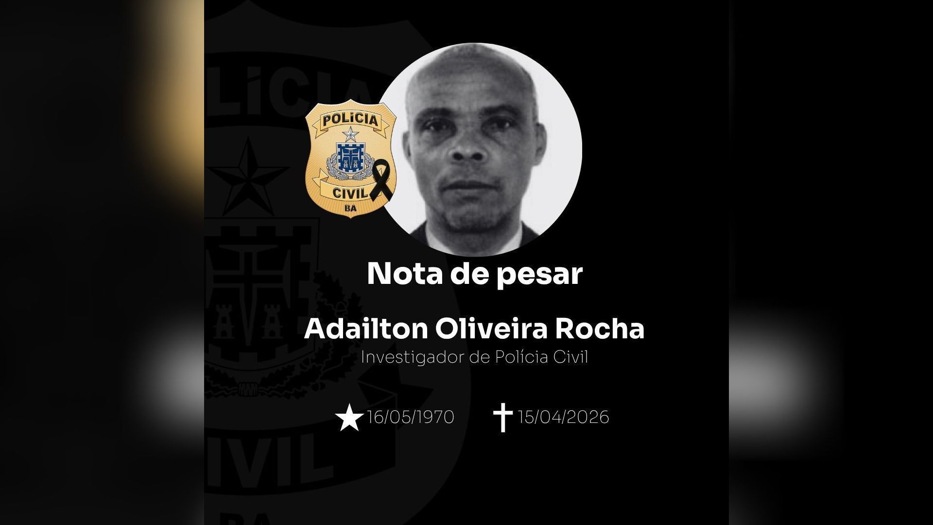 INVESTIGADOR MORTO TIROS SALVADOR BAHIA