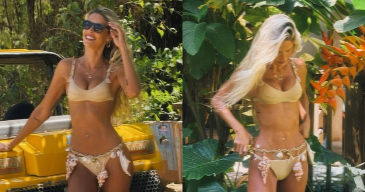 Yasmin Brunet posa de biquíni e exibe barriga em postagem no Instagram