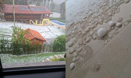 Imagem de destaque do post: Vídeo: Chuva com granizo é registrada e assusta moradores no interior de SP