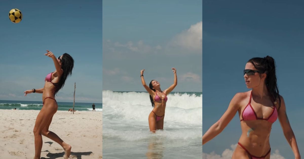 Jade Picon aparece de biquíni jogando futevôlei no Rio: “Quintal de casa”