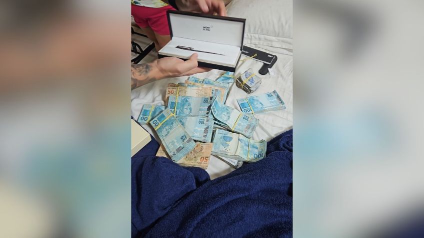 Valores em espécie encontrados na casa do prefeito durante cumprimento de mandado judicial de busca e apreensão • Polícia Federal